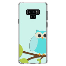DistinctInk® Clear Shockproof Hybrid Case for Apple iPhone / Samsung Galaxy / Google Pixel - Blue Owl Cartoon