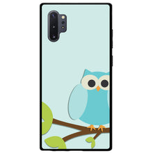 DistinctInk® Hard Plastic Snap-On Case for Apple iPhone or Samsung Galaxy - Blue Owl Cartoon