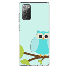 DistinctInk® Clear Shockproof Hybrid Case for Apple iPhone / Samsung Galaxy / Google Pixel - Blue Owl Cartoon