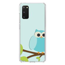 DistinctInk® Clear Shockproof Hybrid Case for Apple iPhone / Samsung Galaxy / Google Pixel - Blue Owl Cartoon