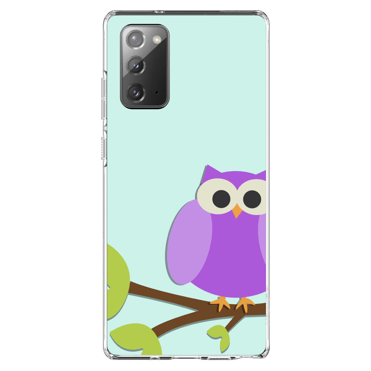 Purple Owl Cartoon Clear Shockproof iPhone Case, view 7