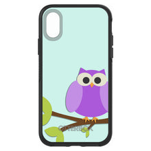 DistinctInk™ OtterBox Symmetry Series Case for Apple iPhone / Samsung Galaxy / Google Pixel - Purple Owl Cartoon