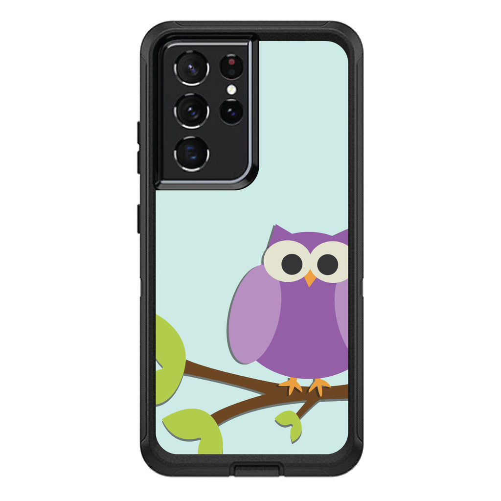 Purple Owl Cartoon OtterBox Defender Case for iPhone & Galaxy, view 7