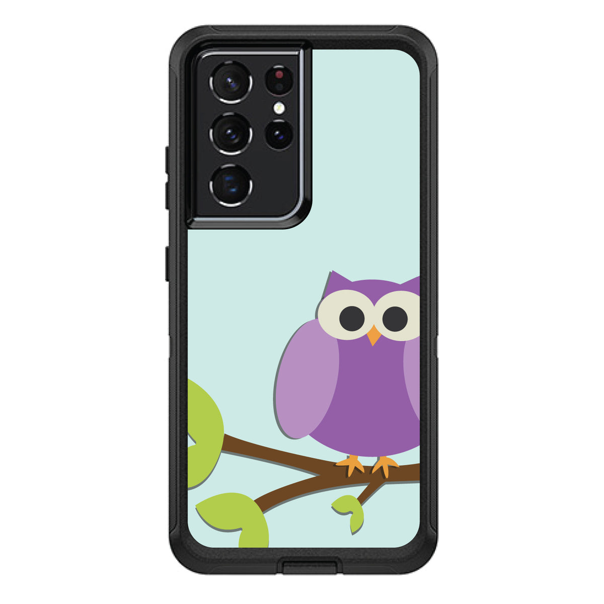 Purple Owl Cartoon OtterBox Defender Case for iPhone & Galaxy, view 7