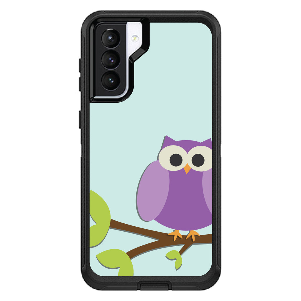 Purple Owl Cartoon OtterBox Defender Case for iPhone & Galaxy, view 5