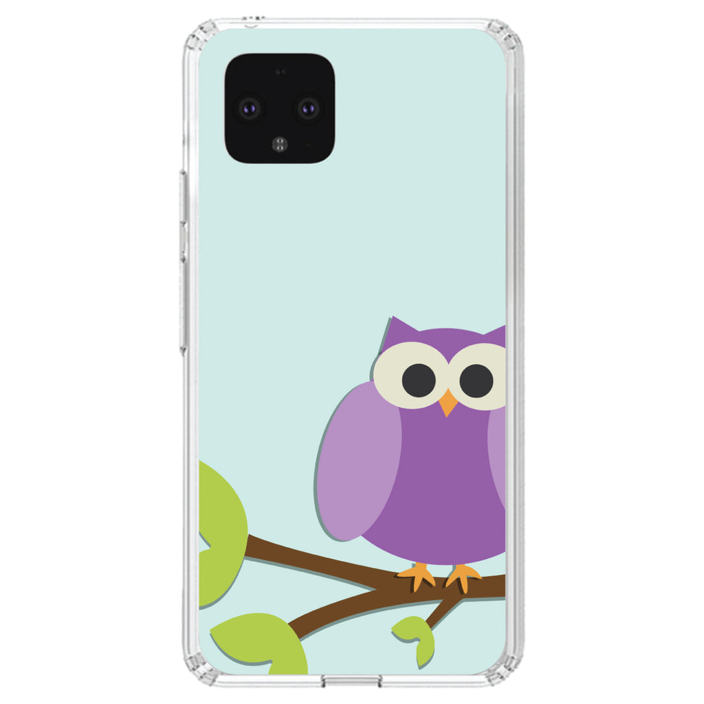 Purple Owl Cartoon Clear Shockproof iPhone Case, view 23