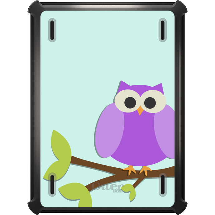 DistinctInk™ OtterBox Defender Series Case for Apple iPad / iPad Pro / iPad Air / iPad Mini - Purple Owl Cartoon