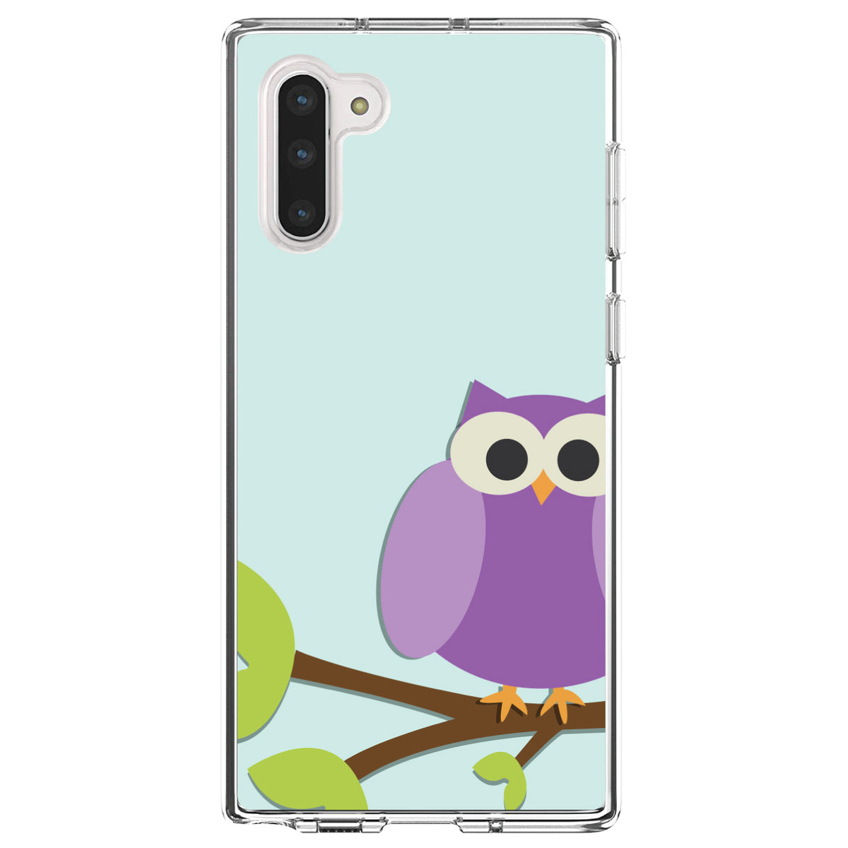 Purple Owl Cartoon Clear Shockproof iPhone Case, view 9