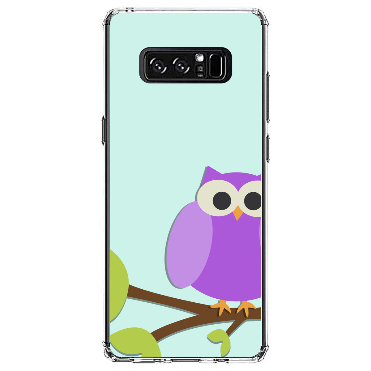 Purple Owl Cartoon Clear Shockproof iPhone Case, view 12