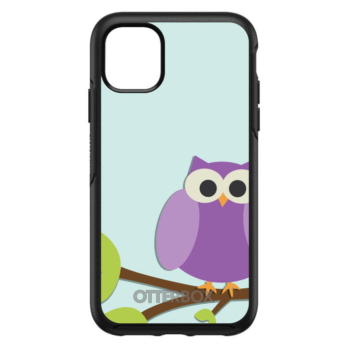 DistinctInk™ OtterBox Symmetry Series Case for Apple iPhone / Samsung Galaxy / Google Pixel - Purple Owl Cartoon