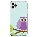Purple Owl Cartoon Clear Shockproof iPhone Case