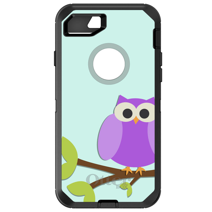 DistinctInk™ OtterBox Defender Series Case for Apple iPhone / Samsung Galaxy / Google Pixel - Purple Owl Cartoon