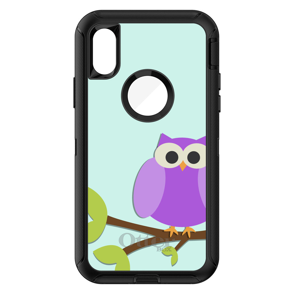 Purple Owl Cartoon OtterBox Defender Case for iPhone & Galaxy, view 3