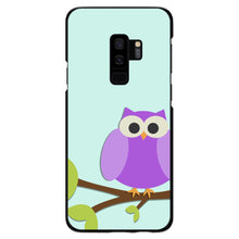 DistinctInk® Hard Plastic Snap-On Case for Apple iPhone or Samsung Galaxy - Purple Owl Cartoon