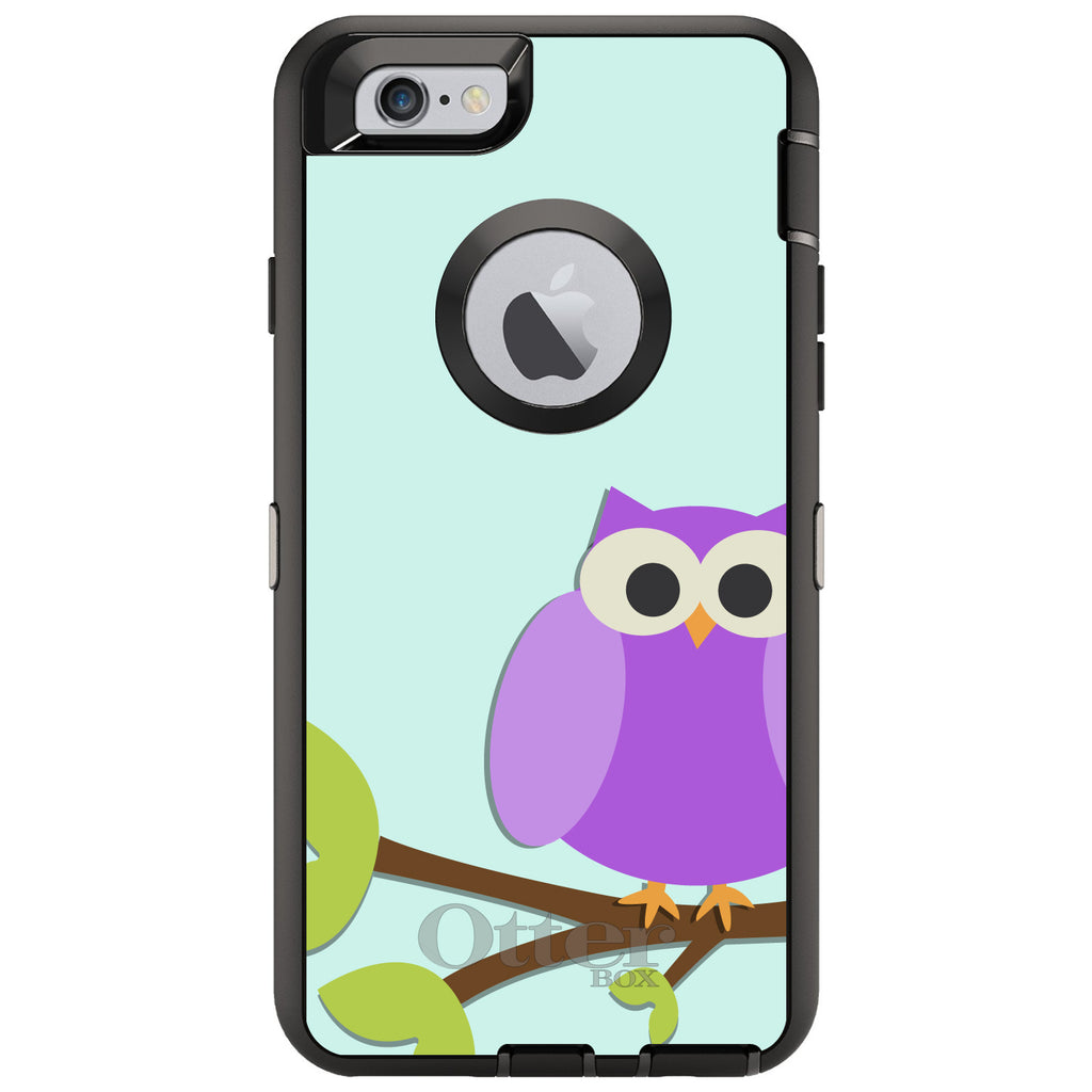 Purple Owl Cartoon OtterBox Defender Case for iPhone & Galaxy, view 4