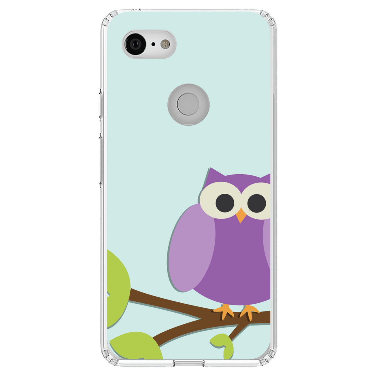 Purple Owl Cartoon Clear Shockproof iPhone Case, view 21
