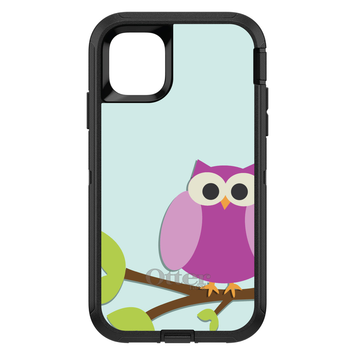 Pink Owl Cartoon OtterBox Defender Case for iPhone & Galaxy, view 2