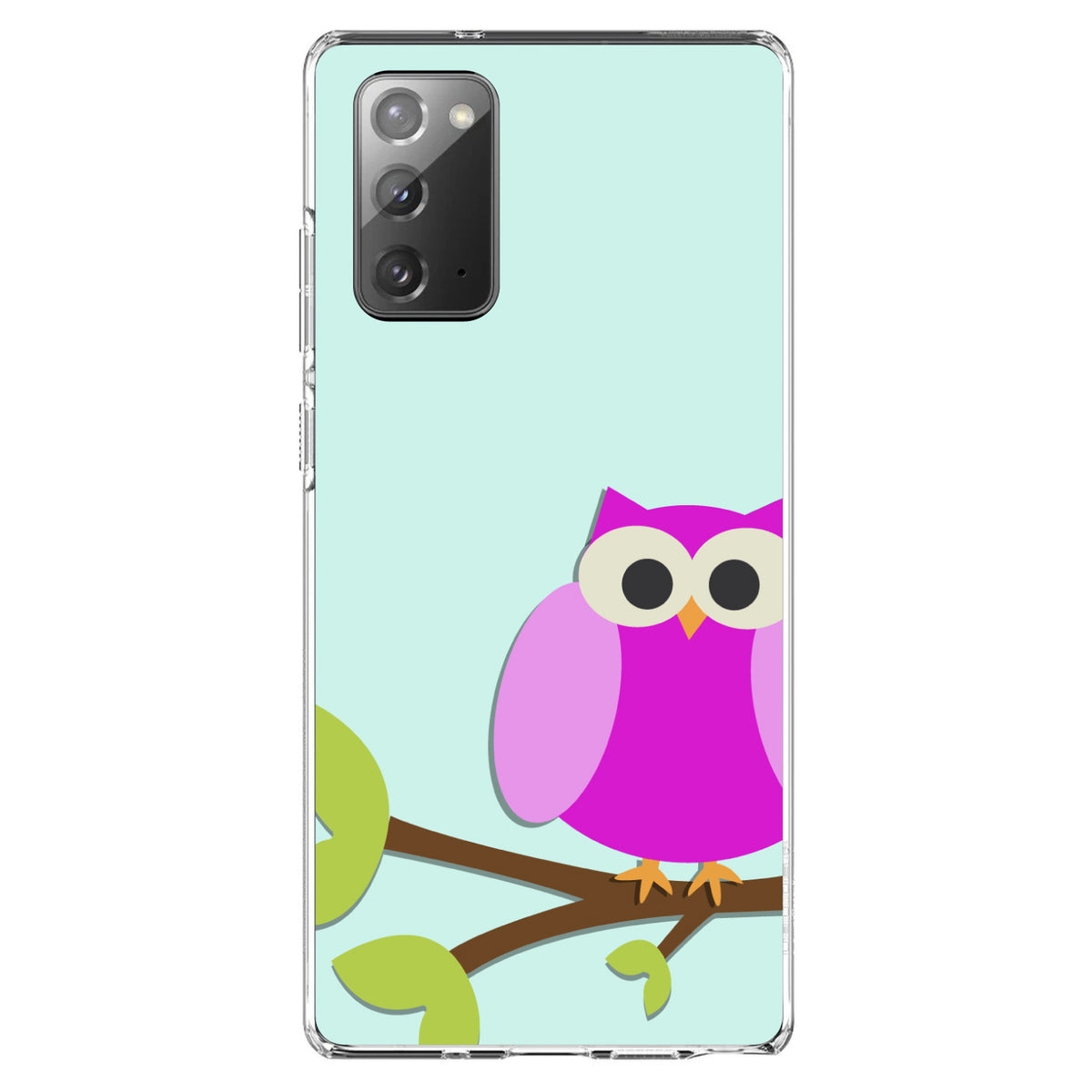 Pink Owl Cartoon Clear Shockproof iPhone Case, view 7