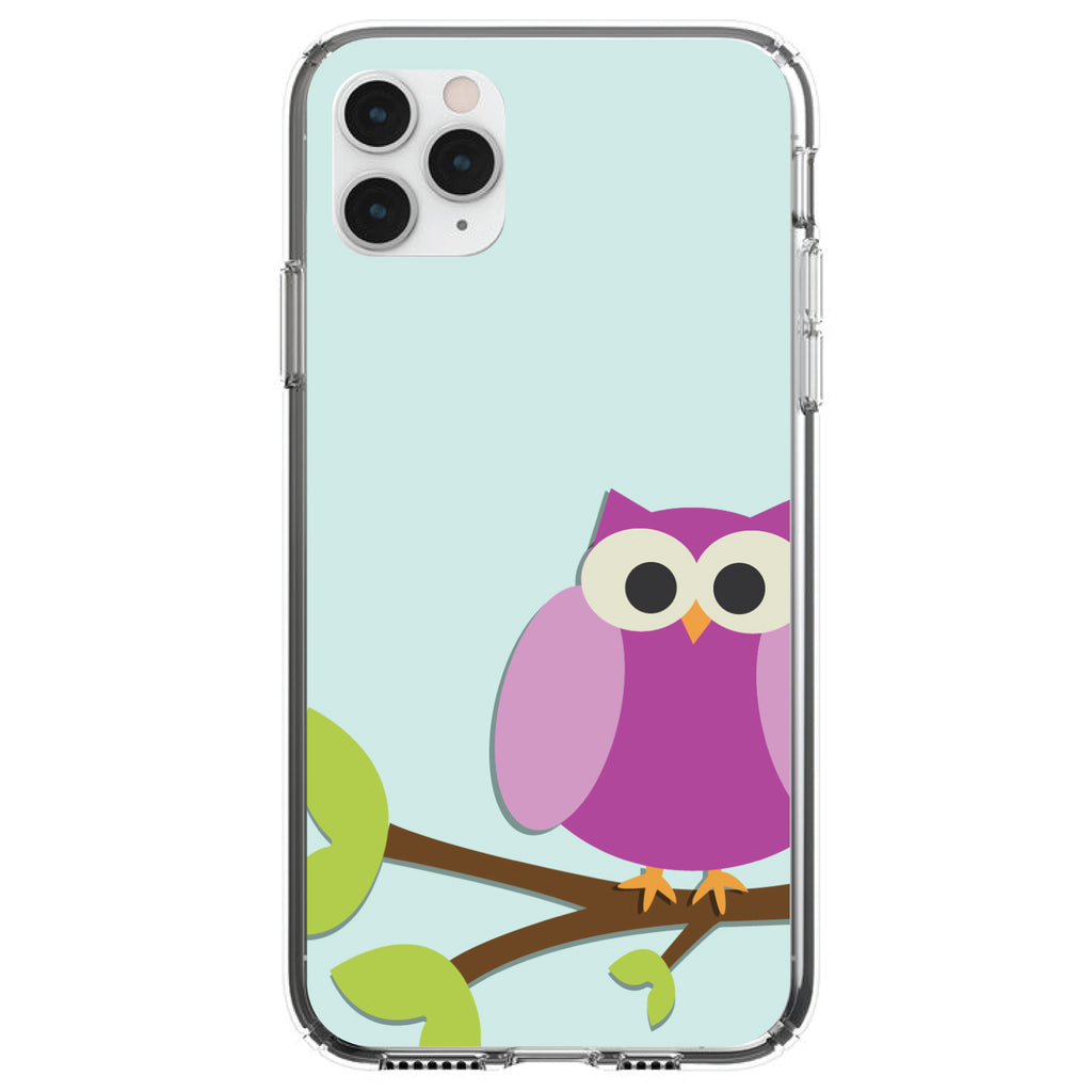 Pink Owl Cartoon Clear Shockproof iPhone Case