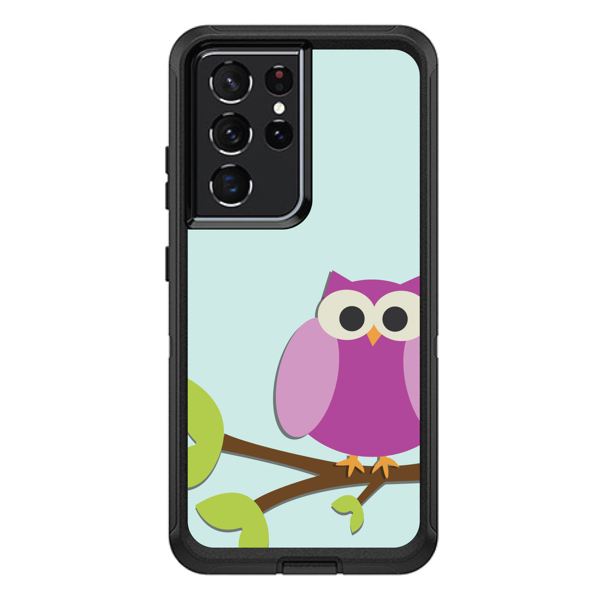 Pink Owl Cartoon OtterBox Defender Case for iPhone & Galaxy, view 7