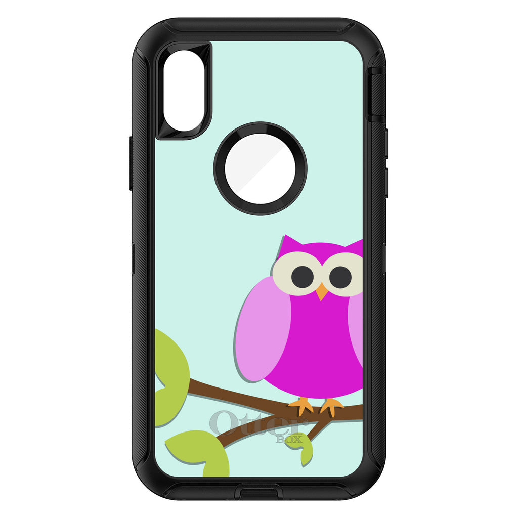 Pink Owl Cartoon OtterBox Defender Case for iPhone & Galaxy, view 3