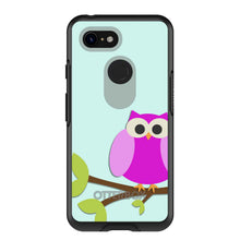 DistinctInk™ OtterBox Symmetry Series Case for Apple iPhone / Samsung Galaxy / Google Pixel - Pink Owl Cartoon