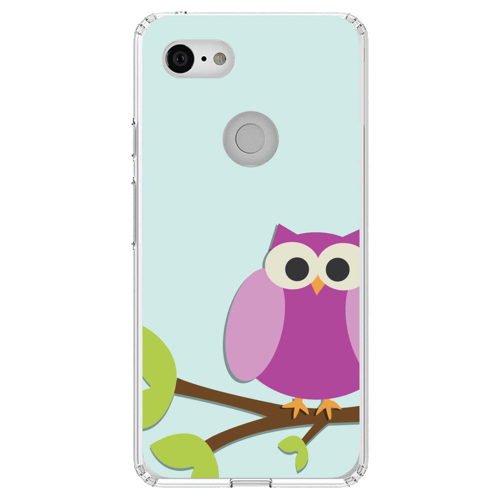 Pink Owl Cartoon Clear Shockproof iPhone Case, view 22