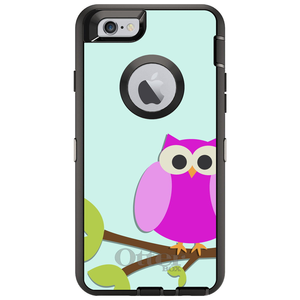 Pink Owl Cartoon OtterBox Defender Case for iPhone & Galaxy, view 4