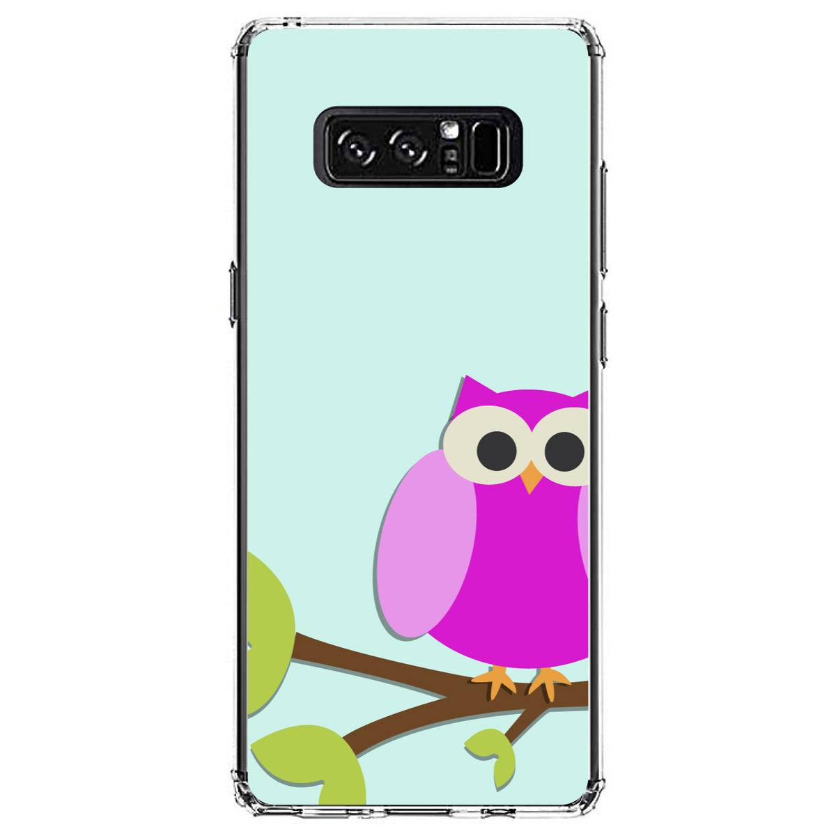 Pink Owl Cartoon Clear Shockproof iPhone Case, view 12
