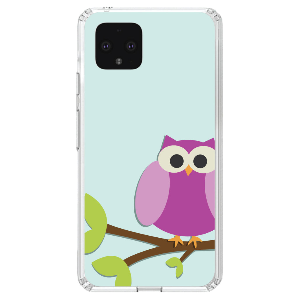 Pink Owl Cartoon Clear Shockproof iPhone Case, view 24