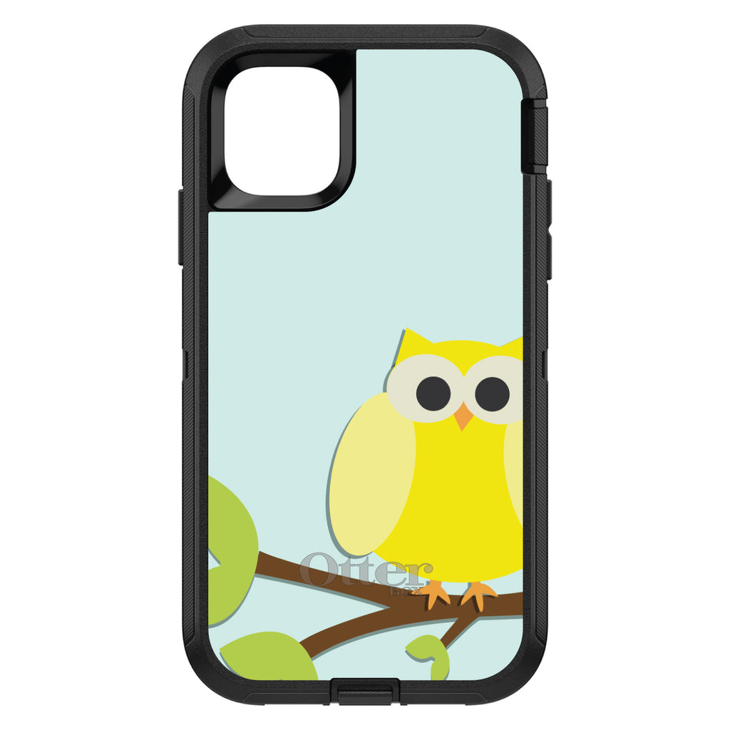 Yellow Owl Cartoon OtterBox Defender Case for iPhone & Galaxy, view 2