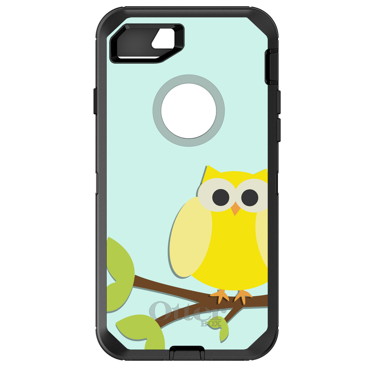 Yellow Owl Cartoon OtterBox Defender Case for iPhone & Galaxy
