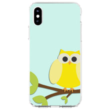 DistinctInk® Clear Shockproof Hybrid Case for Apple iPhone / Samsung Galaxy / Google Pixel - Yellow Owl Cartoon