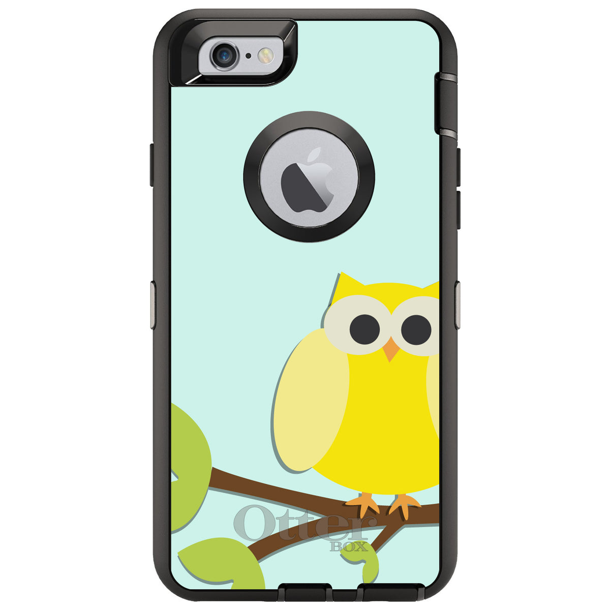 Yellow Owl Cartoon OtterBox Defender Case for iPhone & Galaxy, view 4
