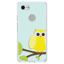 DistinctInk® Clear Shockproof Hybrid Case for Apple iPhone / Samsung Galaxy / Google Pixel - Yellow Owl Cartoon