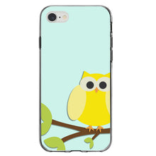DistinctInk® Clear Shockproof Hybrid Case for Apple iPhone / Samsung Galaxy / Google Pixel - Yellow Owl Cartoon