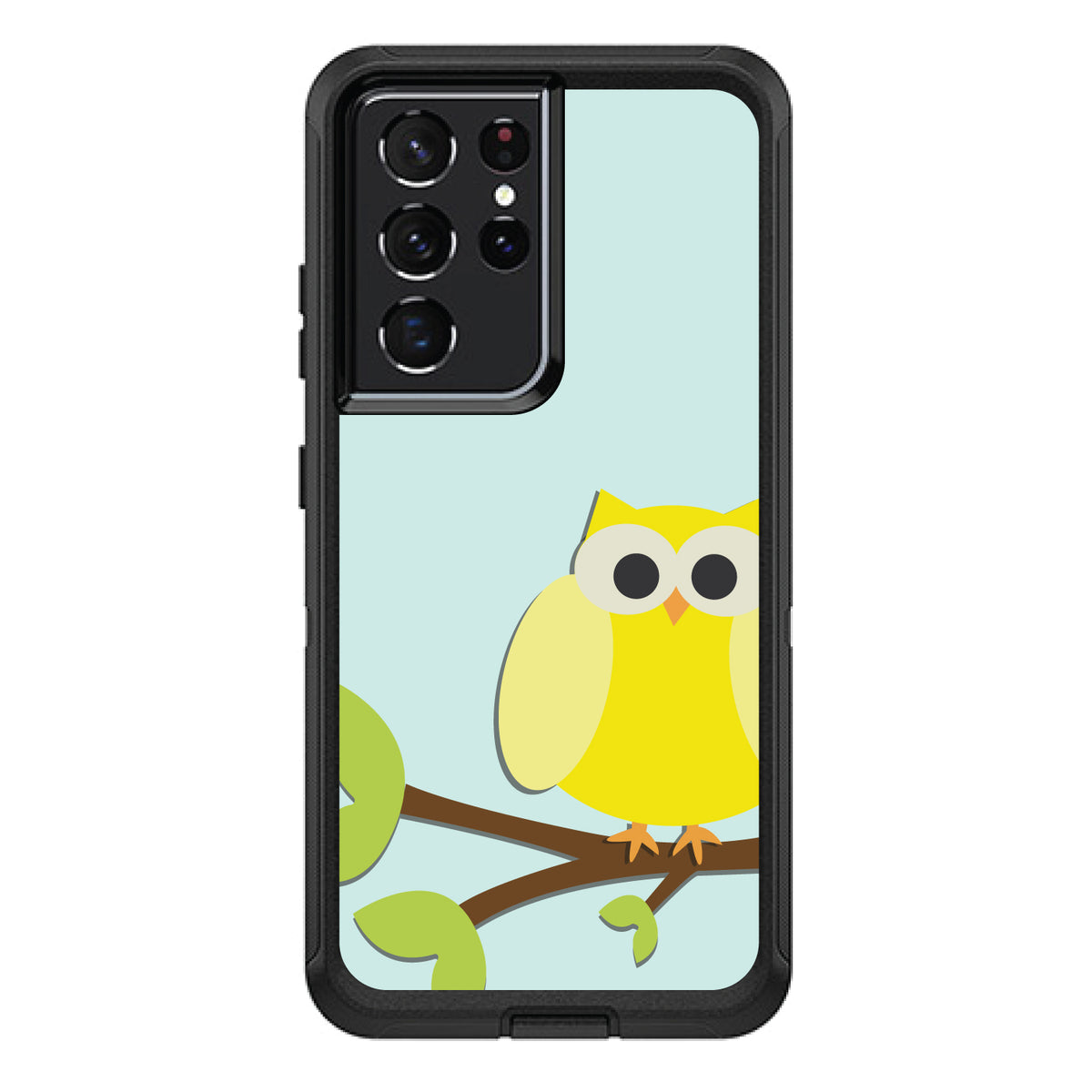 Yellow Owl Cartoon OtterBox Defender Case for iPhone & Galaxy, view 7