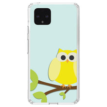DistinctInk® Clear Shockproof Hybrid Case for Apple iPhone / Samsung Galaxy / Google Pixel - Yellow Owl Cartoon