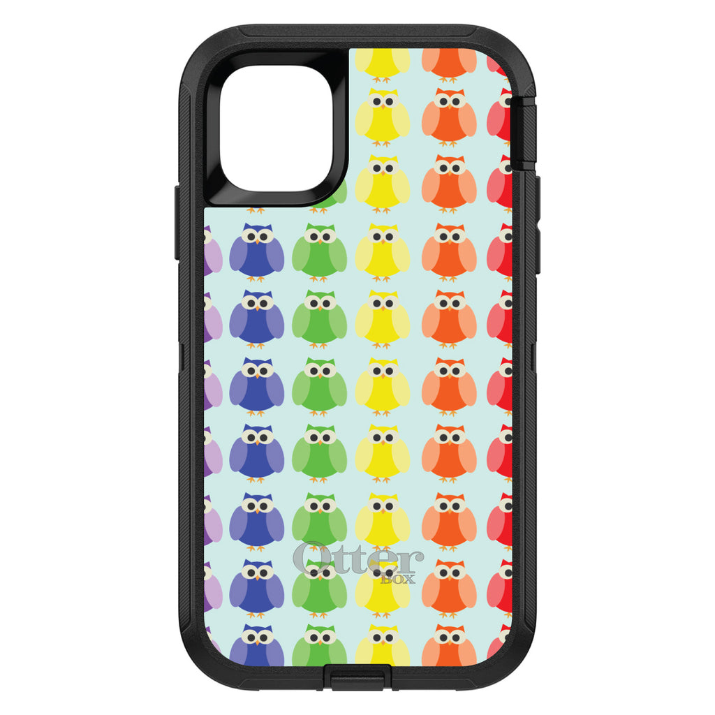 Rainbow Owls Cartoon OtterBox Defender Case for iPhone & Galaxy, view 2