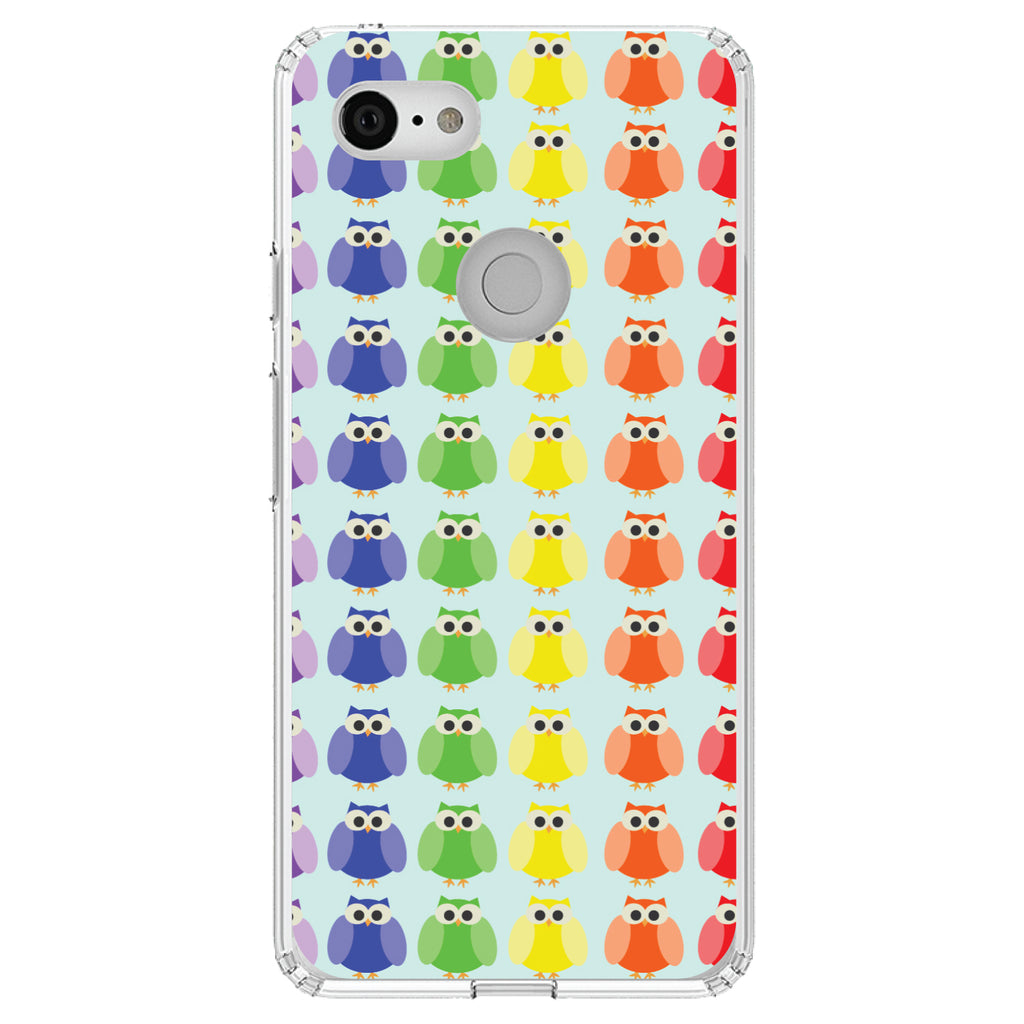 Rainbow Owls Cartoon Clear Shockproof iPhone Case, view 21