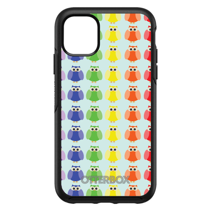 DistinctInk™ OtterBox Symmetry Series Case for Apple iPhone / Samsung Galaxy / Google Pixel - Rainbow Owls Cartoon