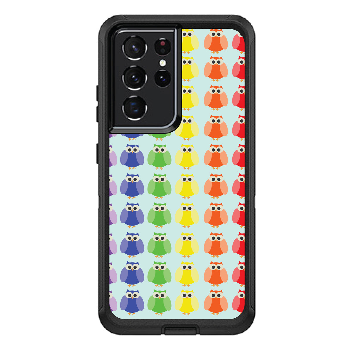 Rainbow Owls Cartoon OtterBox Defender Case for iPhone & Galaxy, view 7