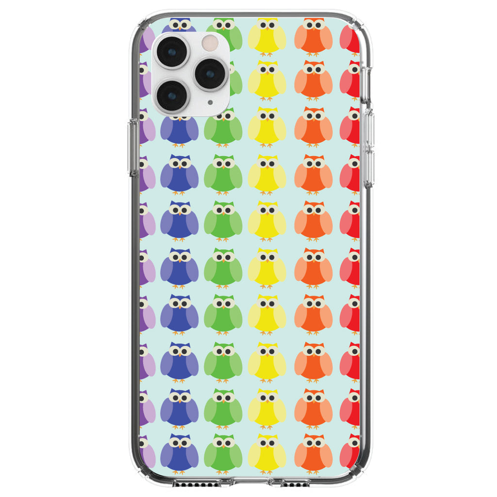 Rainbow Owls Cartoon Clear Shockproof iPhone Case