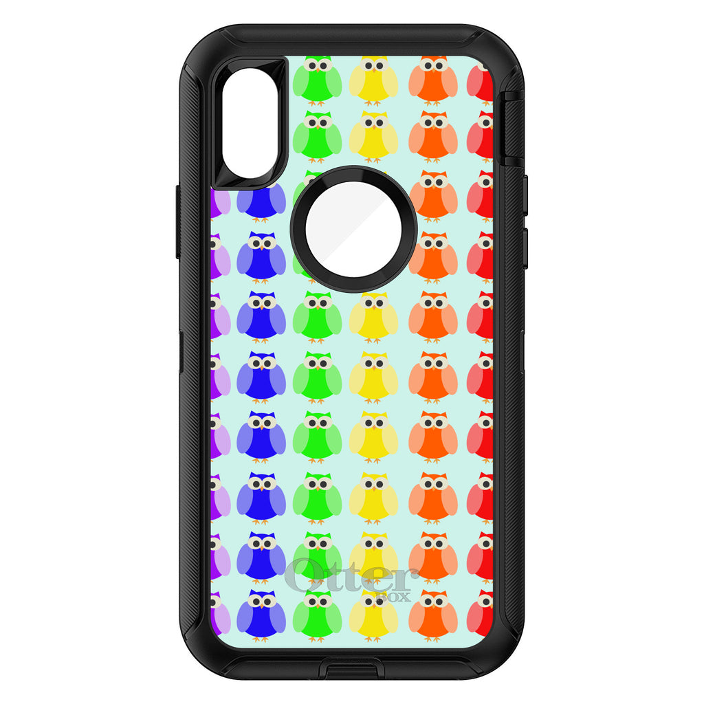 Rainbow Owls Cartoon OtterBox Defender Case for iPhone & Galaxy, view 3