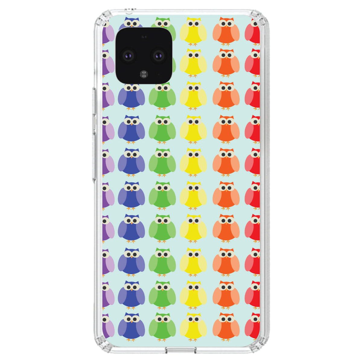 Rainbow Owls Cartoon Clear Shockproof iPhone Case, view 23