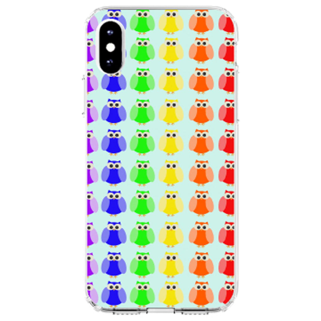 Rainbow Owls Cartoon Clear Shockproof iPhone Case, view 3
