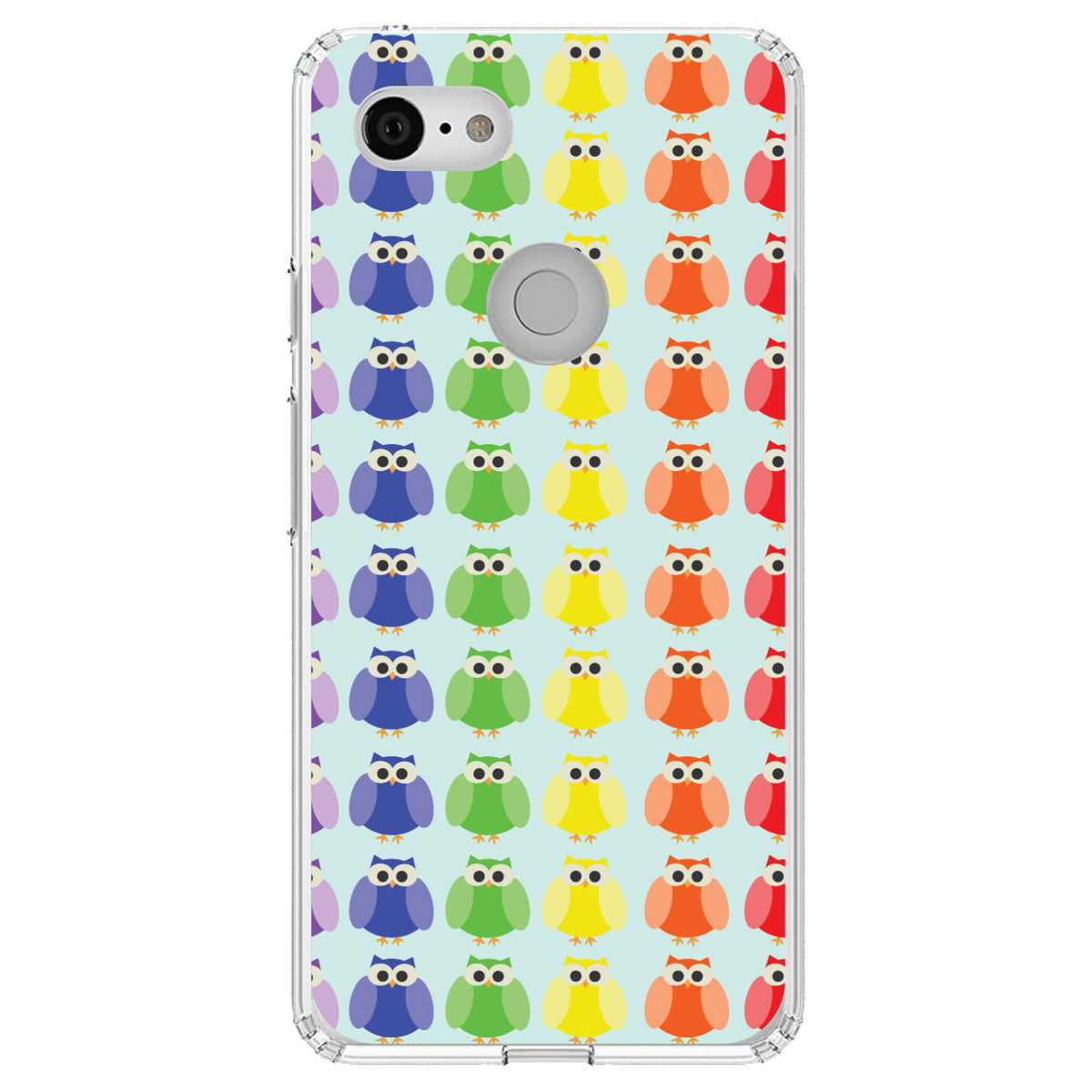 Rainbow Owls Cartoon Clear Shockproof iPhone Case, view 22