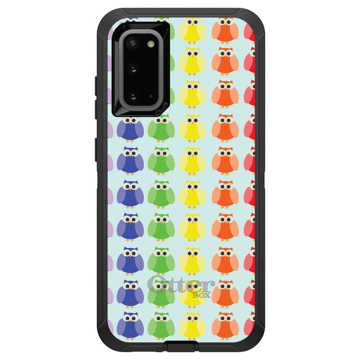 Rainbow Owls Cartoon OtterBox Defender Case for iPhone & Galaxy, view 8