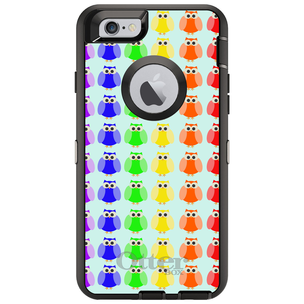Rainbow Owls Cartoon OtterBox Defender Case for iPhone & Galaxy, view 4