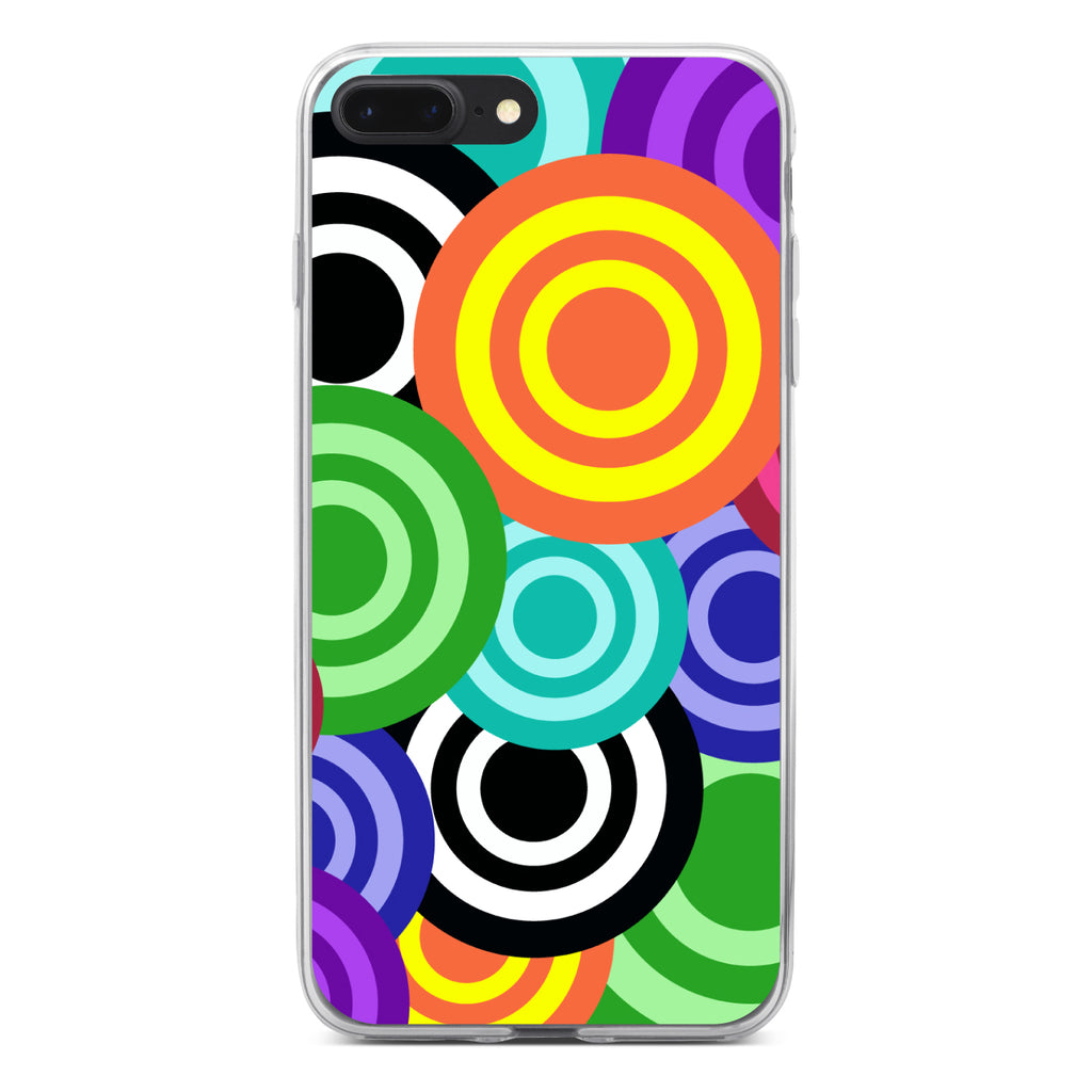 Multi Color Swirls Clear Shockproof iPhone Case, view 6